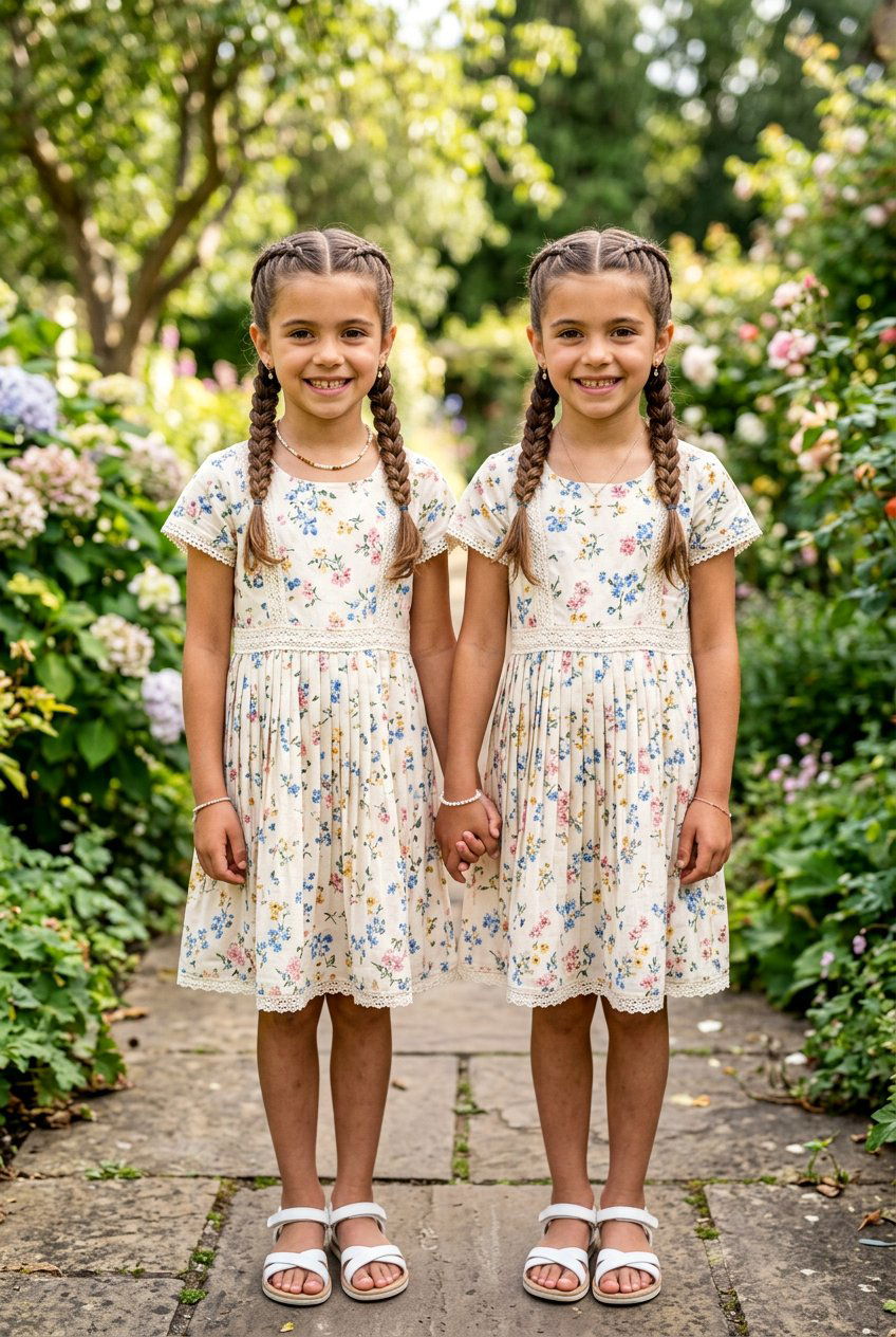 Twin Braids For Sisters - 20 family photo hairstyles - 20 family photo hairstyles
