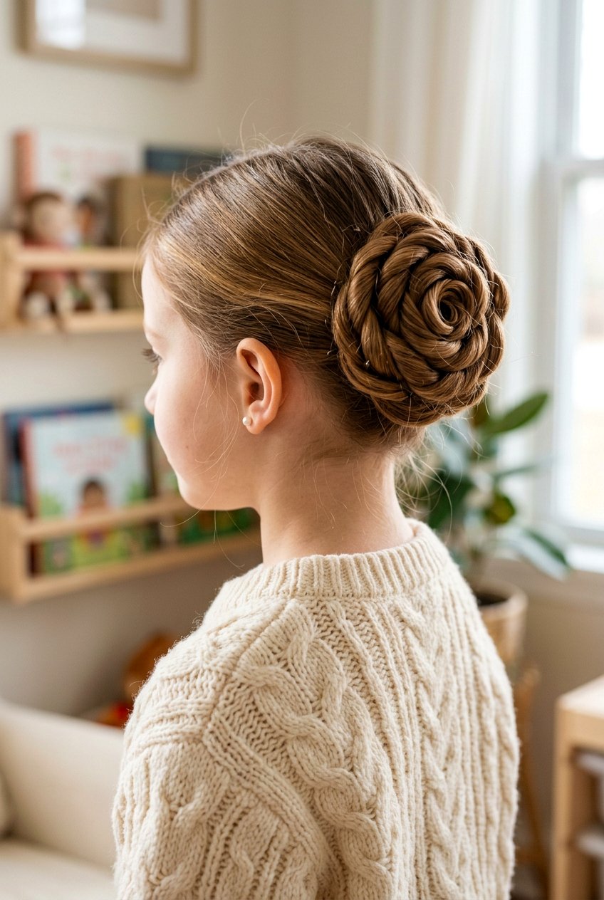 Twist And Pin Bun For Little Girls - 20 little girls school bun hairstyle - 20 little girls school bun hairstyle
