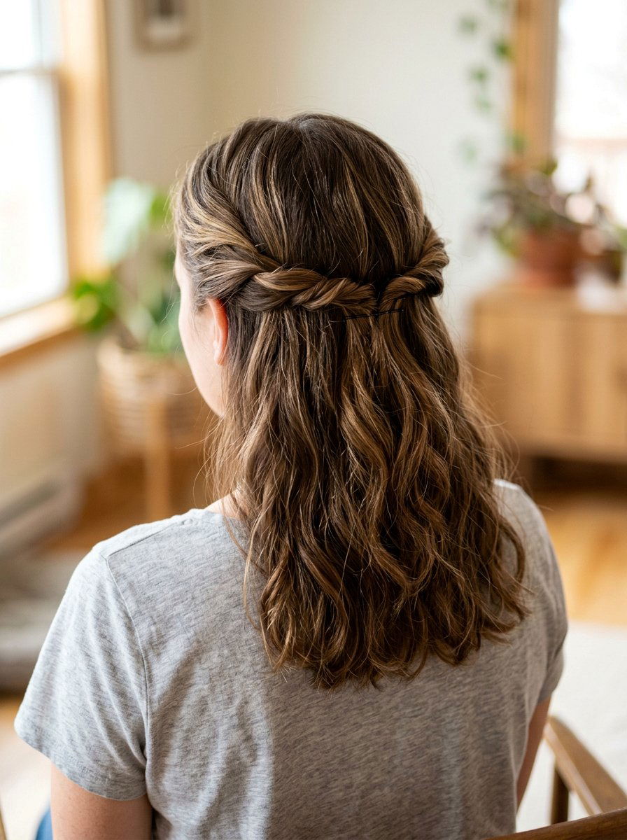 Twist Braid Half Updo - 20 vacation hairstyle with braided half updo - 20 vacation hairstyle with braided half updo