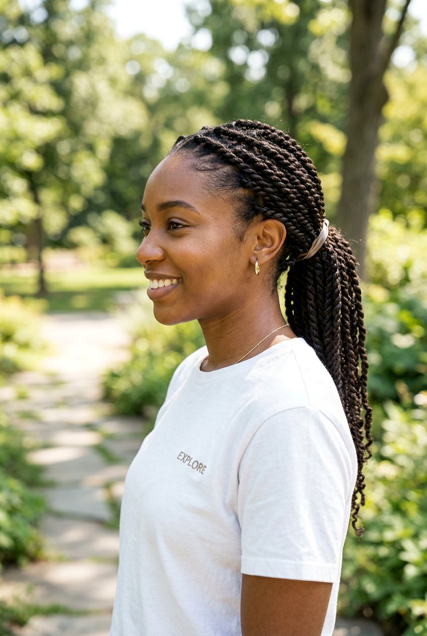 Twist Braid Ponytail - 20 hiking ponytail with braid - 20 hiking ponytail with braid