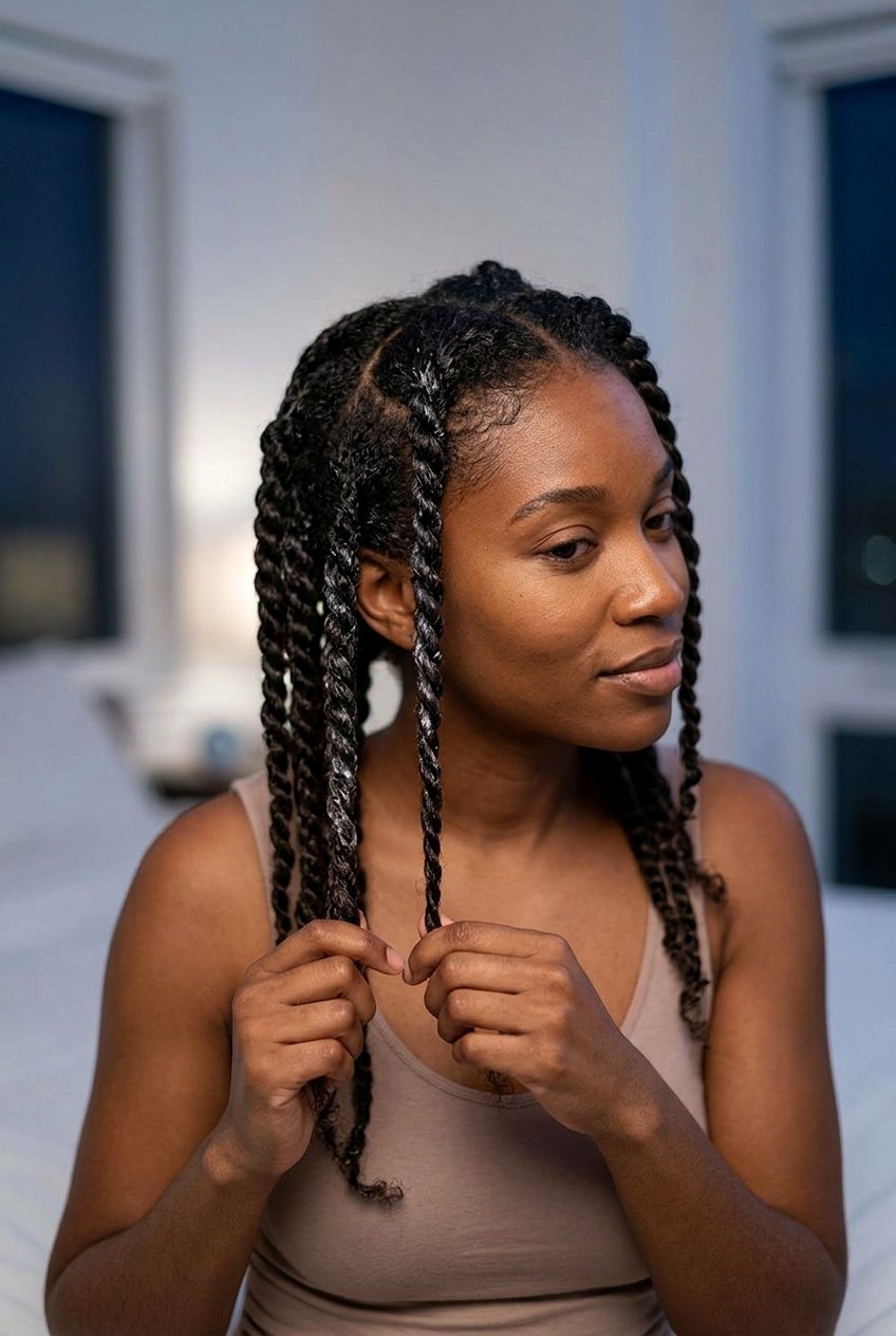 Twist Out Defined Curls with Shingling Technique on Long Natural Hair - 20 twist out on long natural hair - 20 twist out on long natural hair