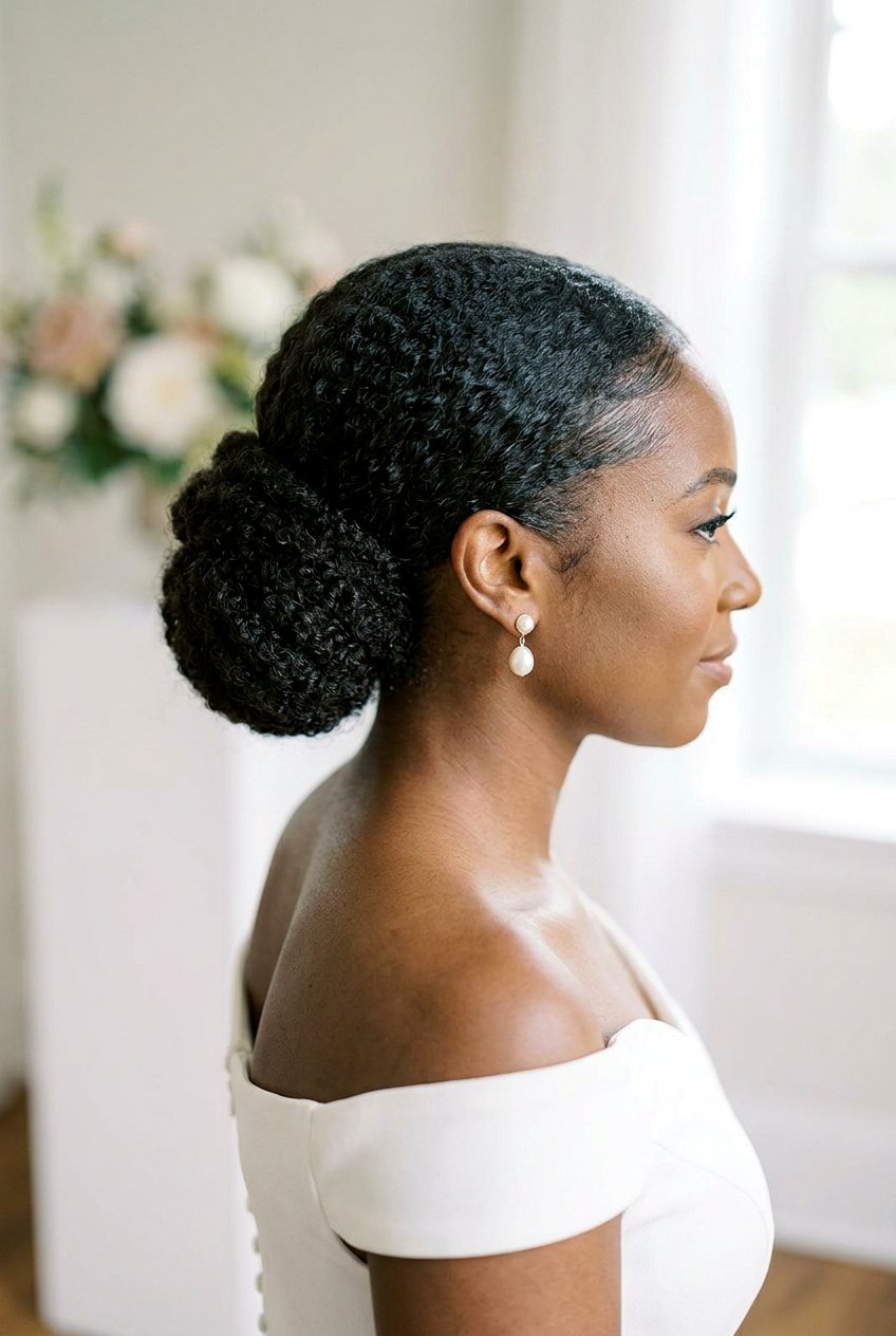 Twist Out Updo with Voluminous Back - 20 wedding updo for black women natural hair - 20 wedding updo for black women natural hair