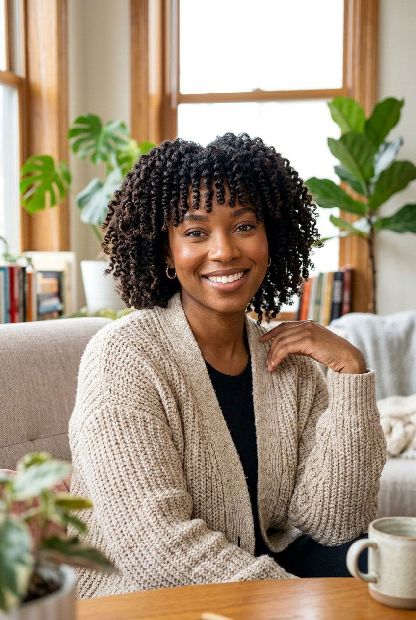 20 Trendy Natural Hair Bangs Styles for Every Face Shape