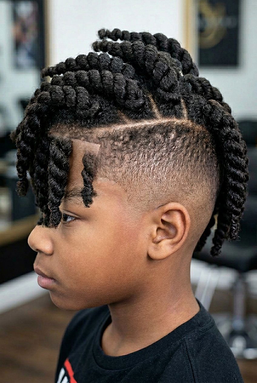 Twist Out with Mid Skin Fade and Shape Up - 20 black boys twist styles with fade - 20 black boys twist styles with fade