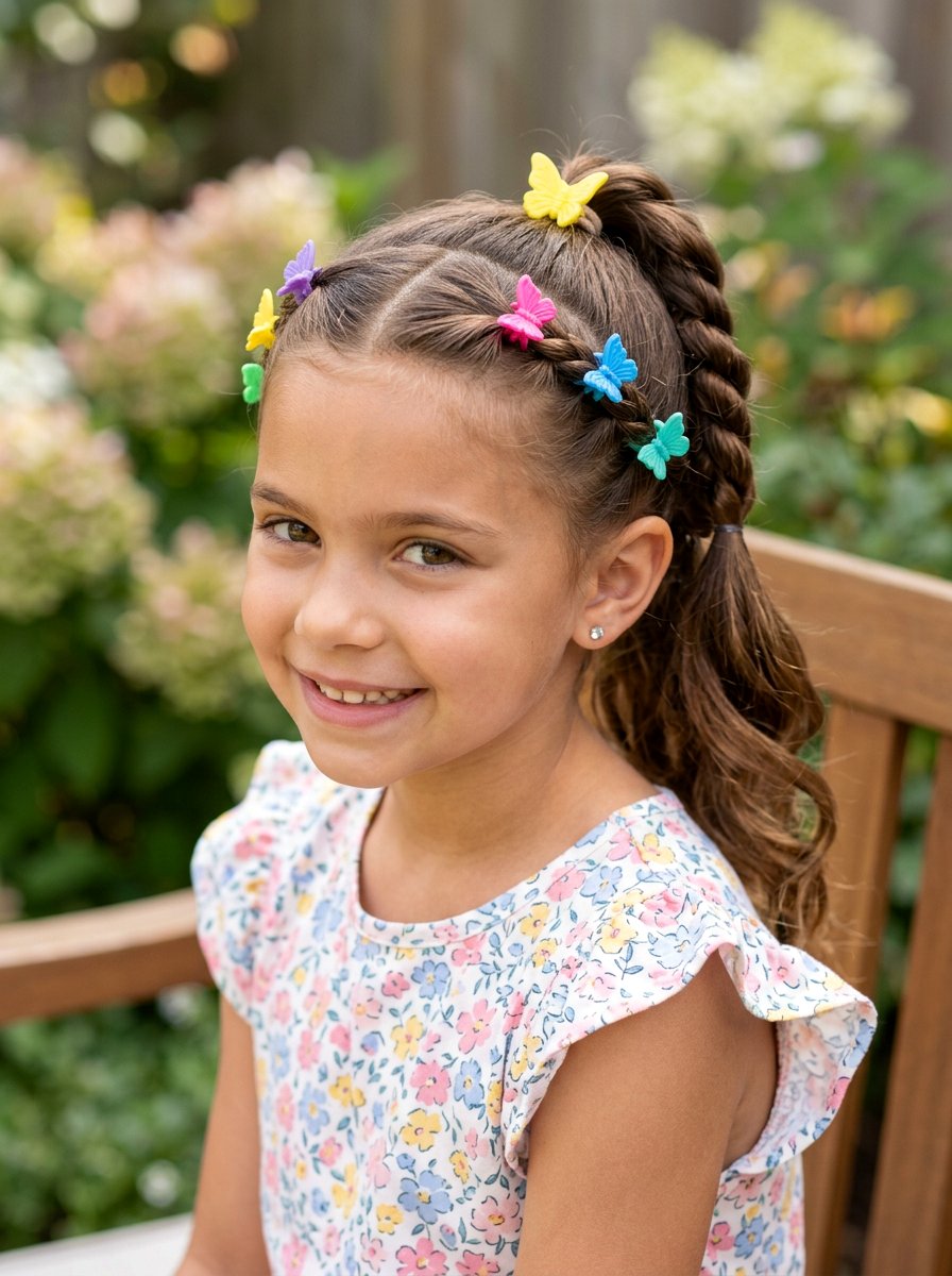 Twist Ponytail With Hair Clips - 20 cute ponytail hairstyle ideas for school - 20 cute ponytail hairstyle ideas for school