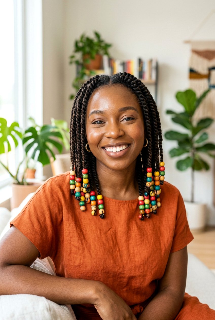 Twist with beads - 20 twist hairstyles for black women - 20 twist hairstyles for black women