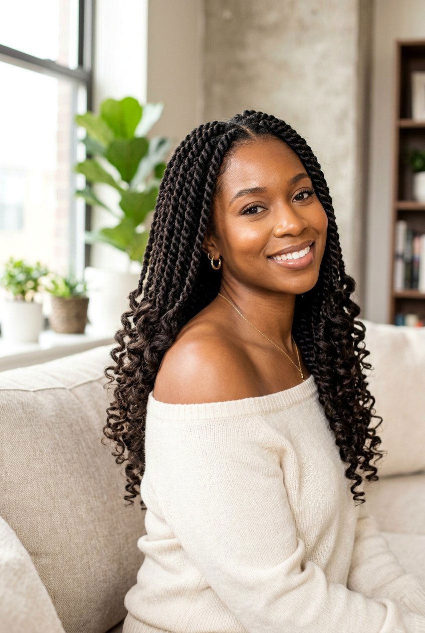 Twist with curls - 20 twist hairstyles for black women - 20 twist hairstyles for black women