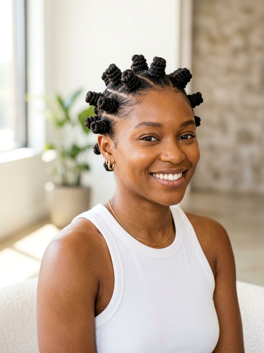 Twisted Bantu Knots - 20 overnight twists for natural hair - 20 overnight twists for natural hair