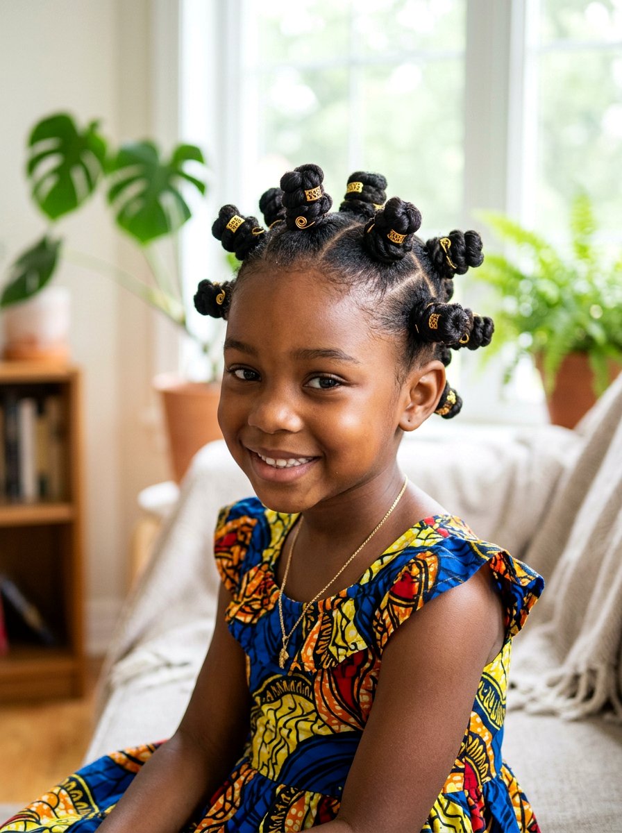 Twisted Bantu Knots - 20 pageant updo for little girls - 20 pageant updo for little girls