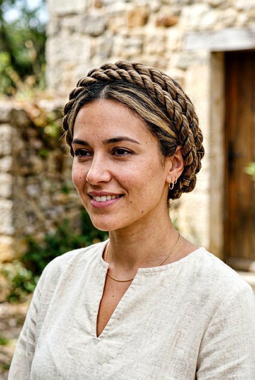 Twisted Braid Crown - 20 cottagecore braid crown hairstyle - 20 cottagecore braid crown hairstyle
