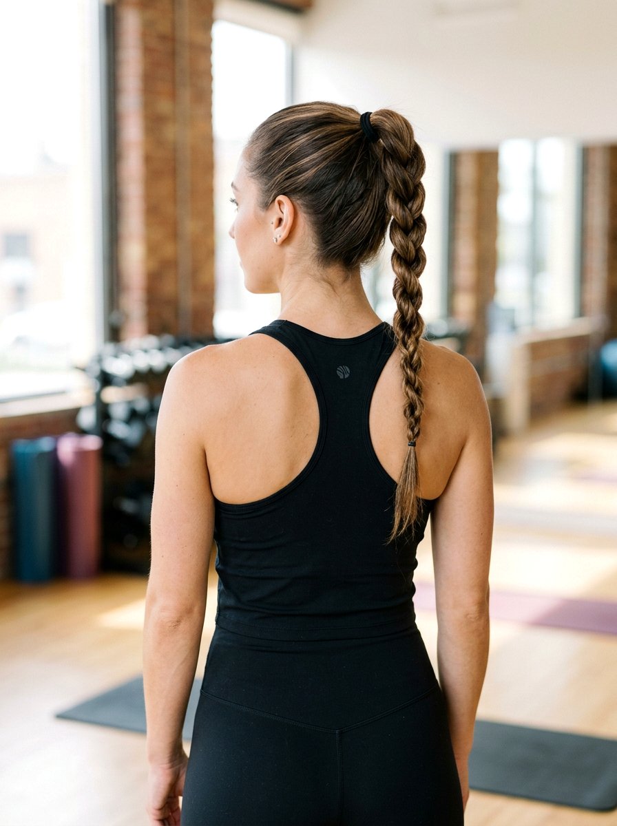 Twisted Braid High Ponytail - 20 tennis ponytail with braid - 20 tennis ponytail with braid