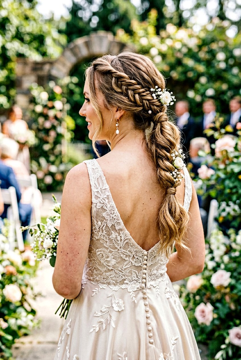 Twisted Braid Ponytail Wedding Look - 20 bridesmaid ponytail with braid - 20 bridesmaid ponytail with braid