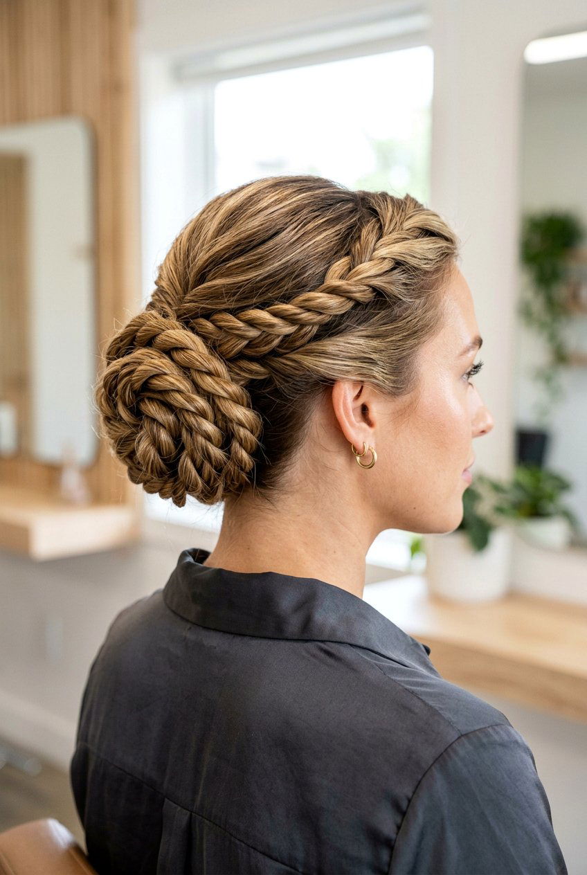 Twisted Braided Bun - 20 braided bun hairstyles - 20 braided bun hairstyles