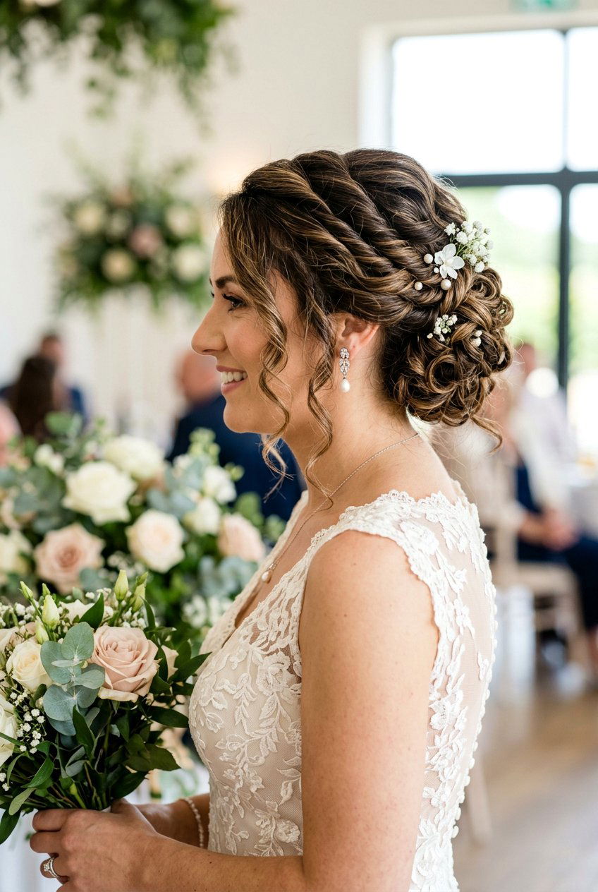 Twisted Bridal Curly Updo - 20 bridal hairstyle for long natural curls - 20 bridal hairstyle for long natural curls