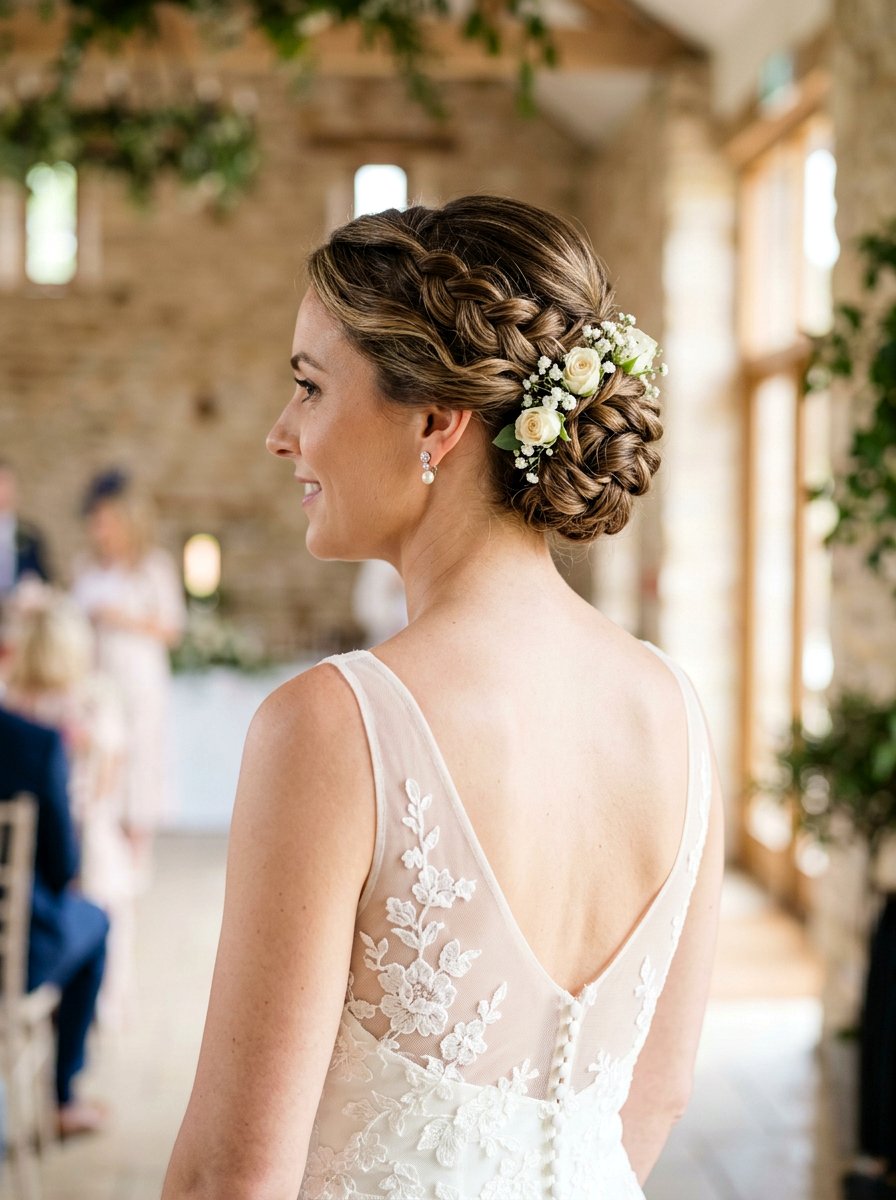 Twisted Bridal Updo for Short Hair - 20 simple bridal hairstyle for short hair - 20 simple bridal hairstyle for short hair