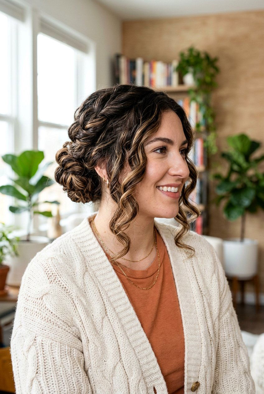 Twisted Bun Curls - 20 heatless curls for fine hair women - 20 heatless curls for fine hair women