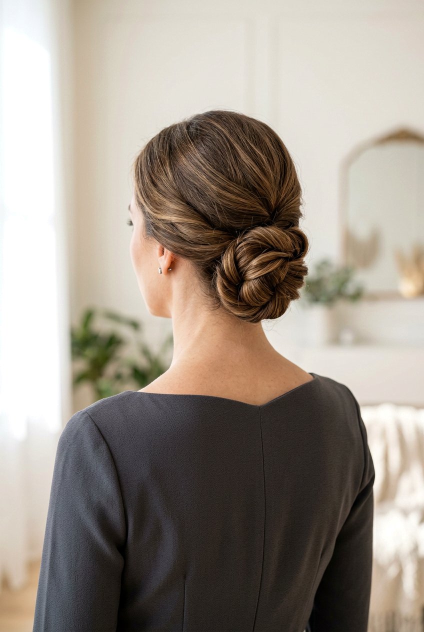 Twisted Chignon Bun - 20 minimalist work bun for women - 20 minimalist work bun for women