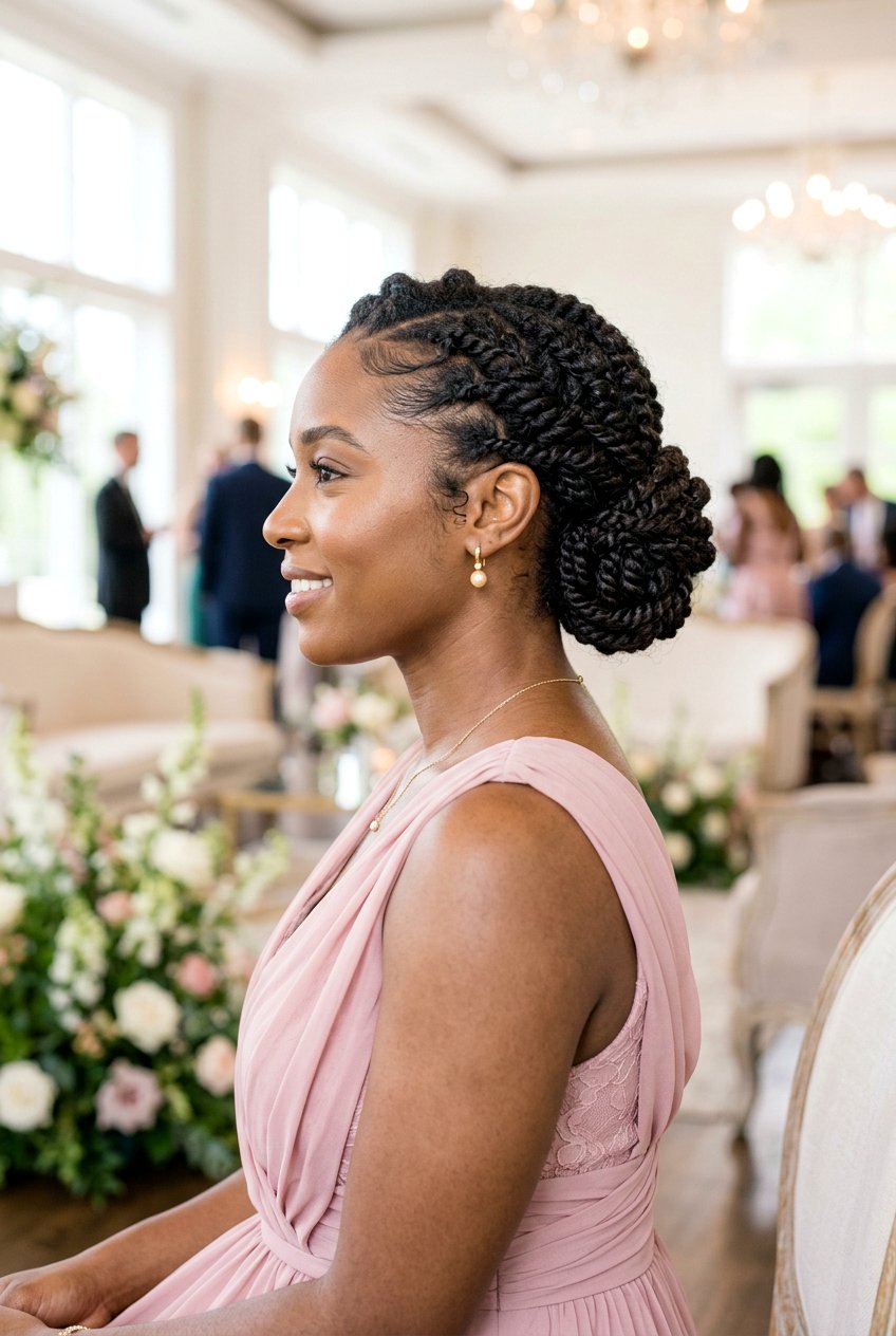 Twisted Chignon - 20 black women classy updo hairstyles - 20 black women classy updo hairstyles