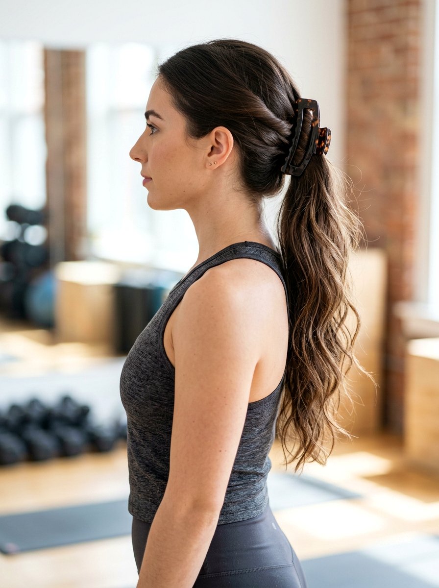 Twisted Claw Clip Ponytail - 20 sleek claw clip twist hairstyle - 20 sleek claw clip twist hairstyle