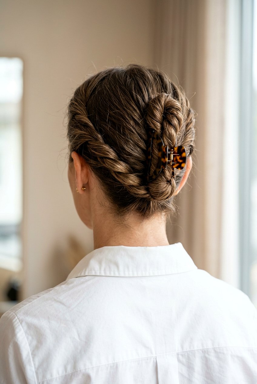 Twisted Claw Clip Updo - 20 best claw clip hairstyle ideas - 20 best claw clip hairstyle ideas