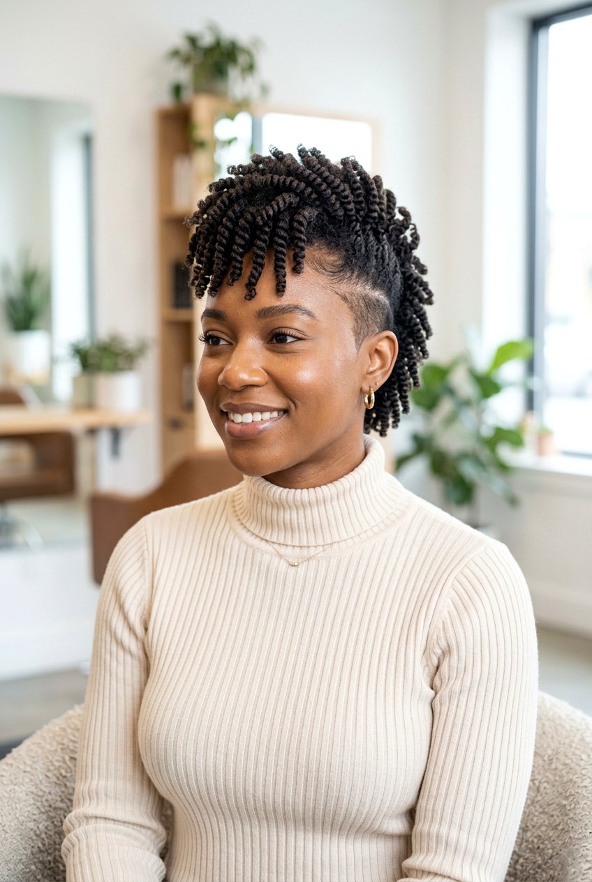 Twisted Coil Frohawk - 20 curly frohawk for natural hair - 20 curly frohawk for natural hair