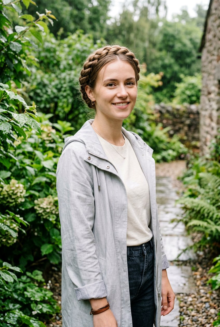 Twisted Crown Braid for Long Hair in Monsoon - 20 monsoon hairstyle for long hair - 20 monsoon hairstyle for long hair