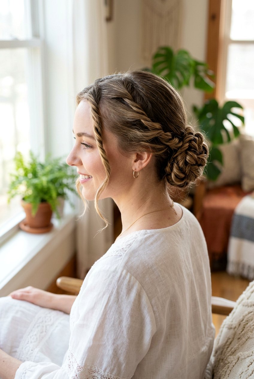 Twisted Crown Bun For Fine Hair - 20 textured bun for fine hair - 20 textured bun for fine hair