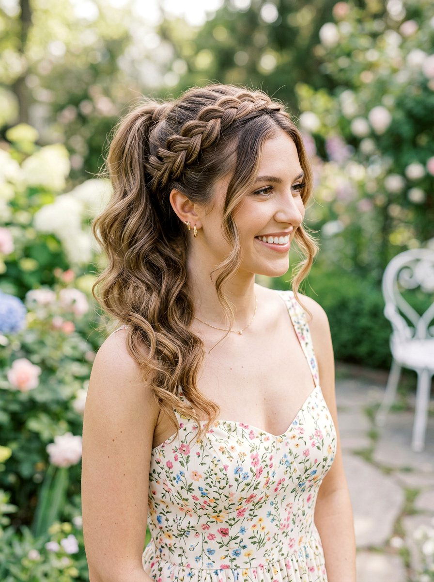 Twisted Crown Cocktail Ponytail With Soft Waves - 20 cocktail ponytail with soft waves - 20 cocktail ponytail with soft waves