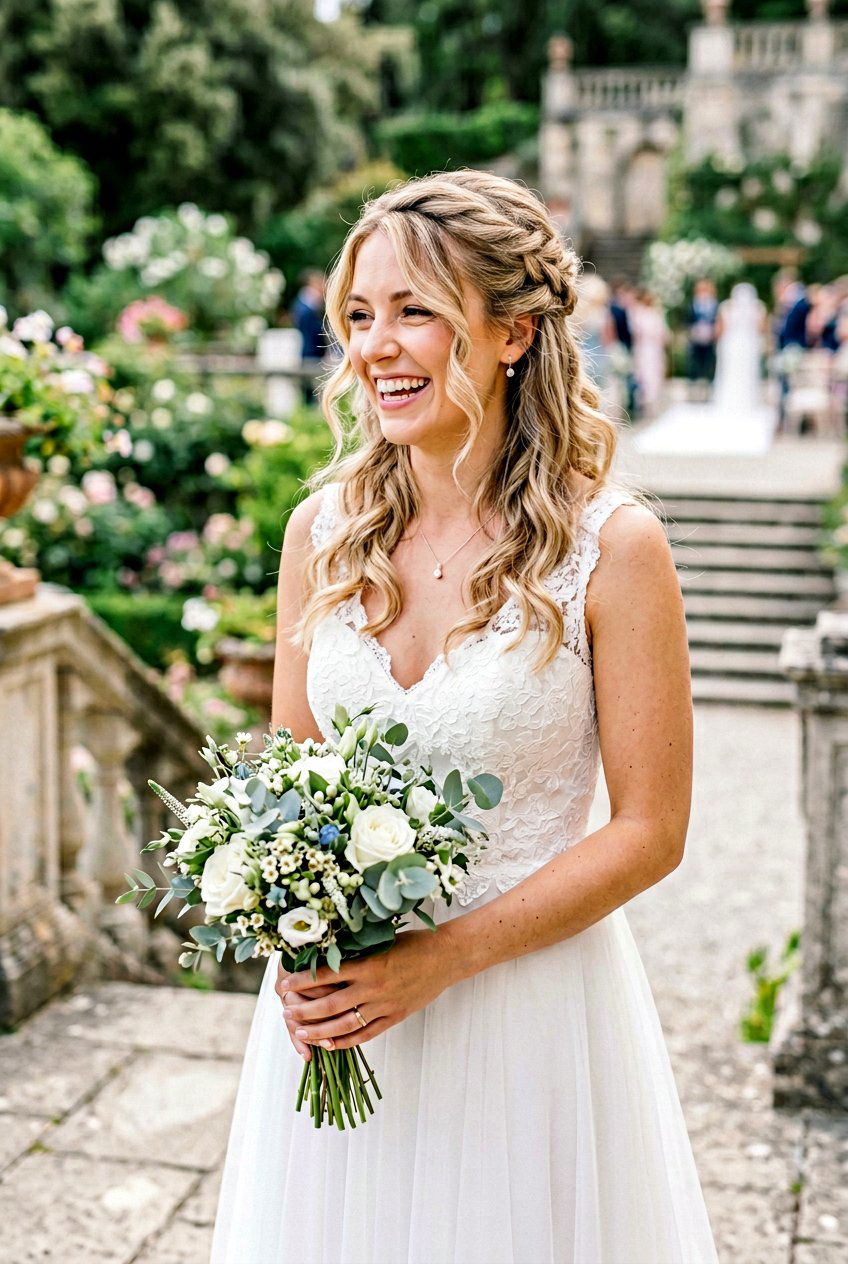 Twisted Crown Half Up - 20 bridal hairstyle with soft tendrils - 20 bridal hairstyle with soft tendrils