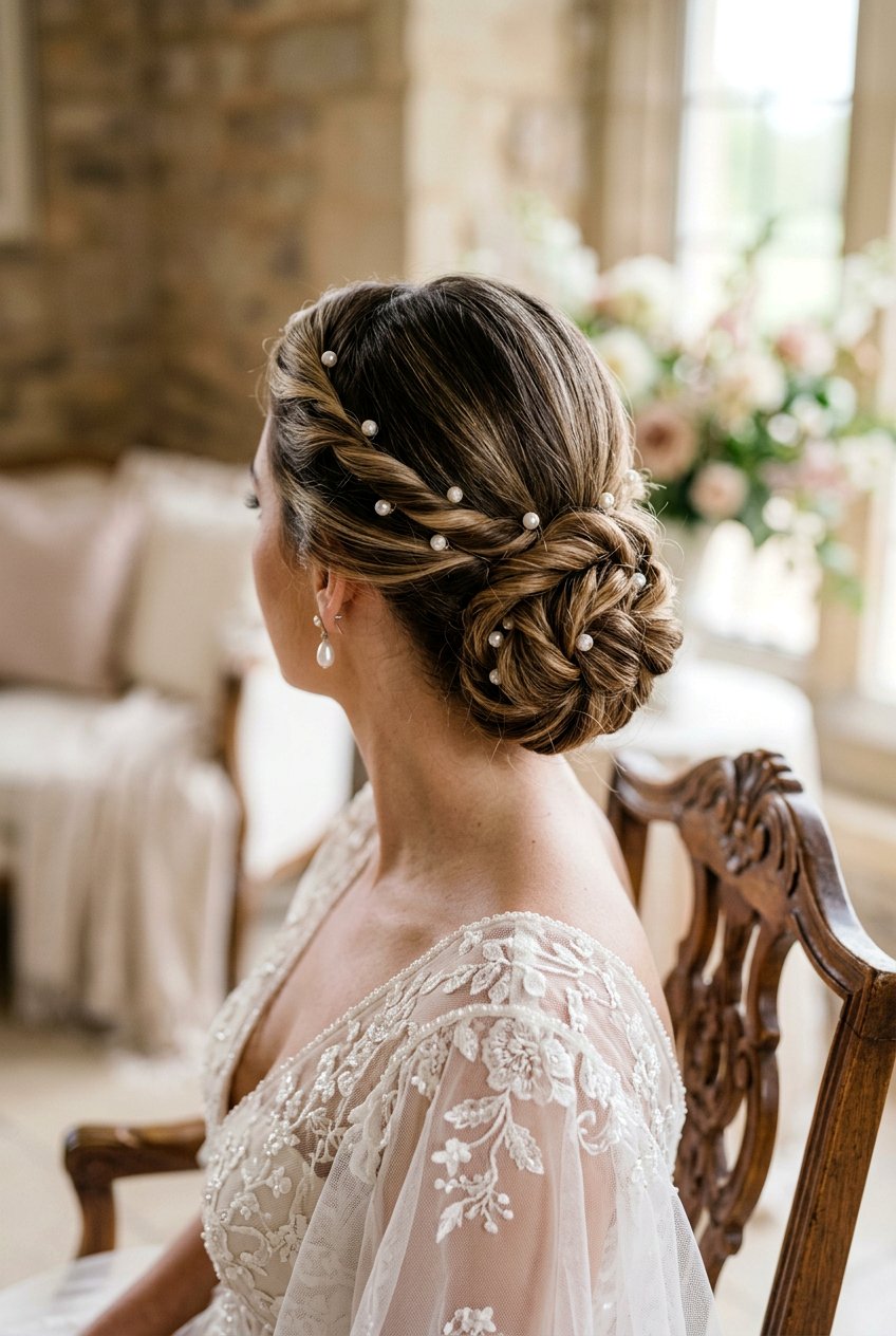 Twisted Crown Low Bun - 20 prom hairstyle with low textured bun - 20 prom hairstyle with low textured bun