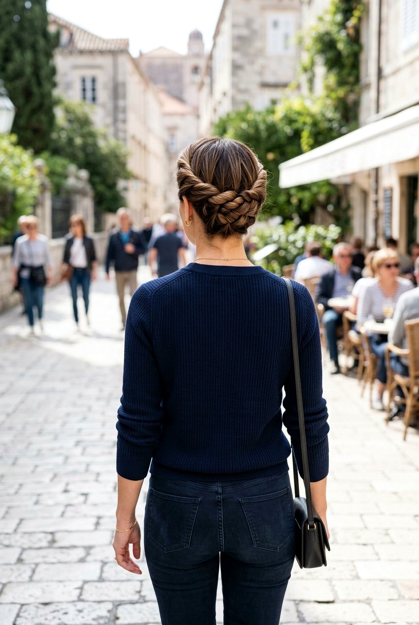 Twisted Crown Updo - 20 five minute hairstyles - 20 five minute hairstyles