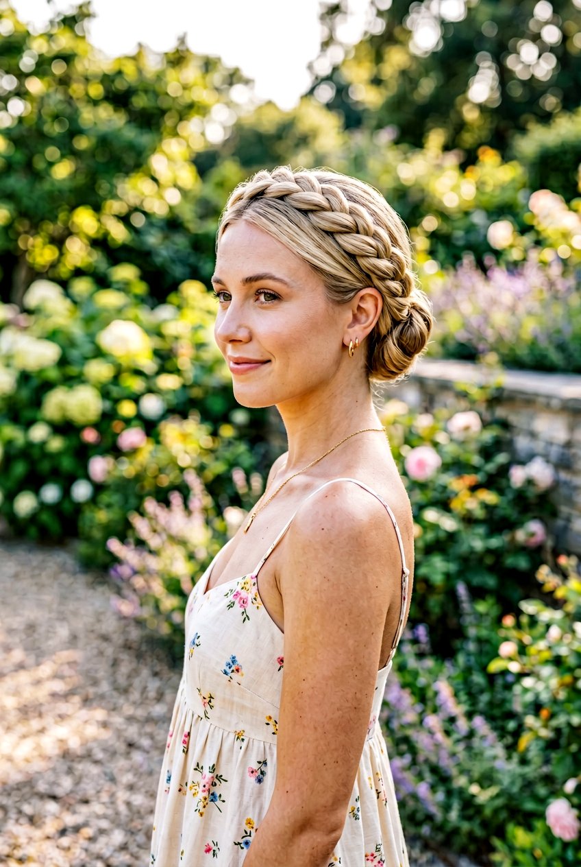 Twisted Crown Updo For Straight Hair - 20 beach hairstyle for thick straight hair - 20 beach hairstyle for thick straight hair