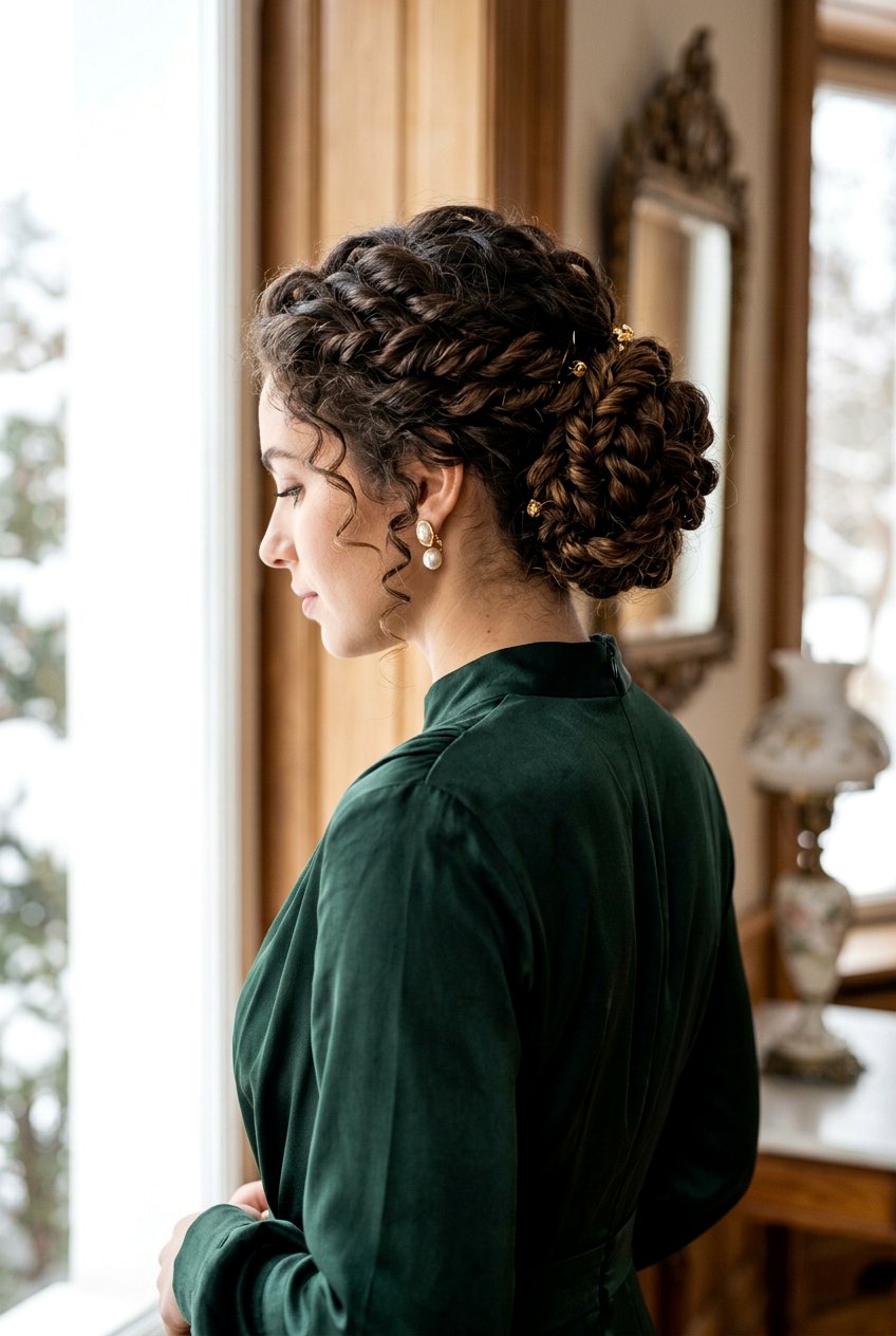 Twisted Curly Updo For Thick Hair - 20 festive curls hairstyle - 20 festive curls hairstyle