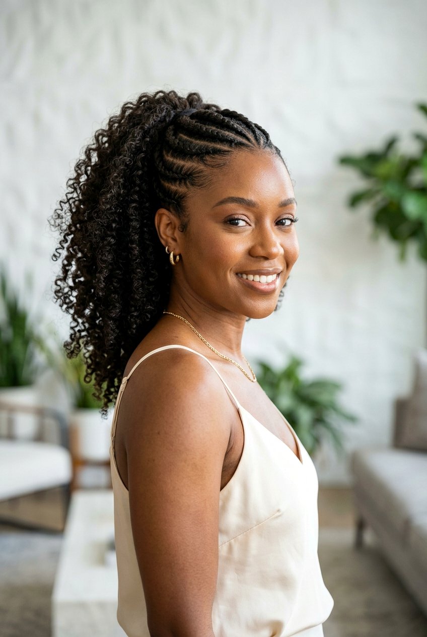 Twisted Front Curly Ponytail - 20 curly ponytail for natural hair - 20 curly ponytail for natural hair