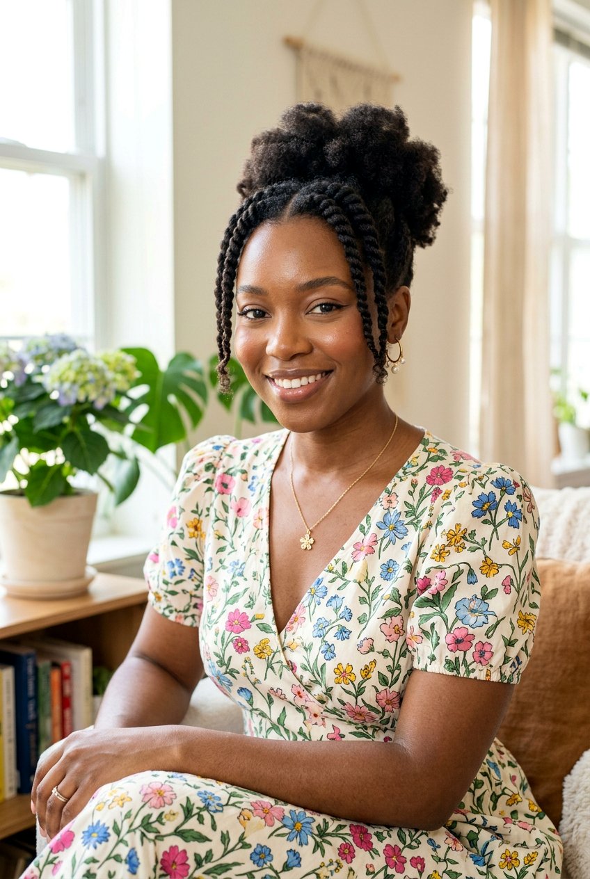 Twisted Front Puff - 20 sleek puff hairstyle for natural hair - 20 sleek puff hairstyle for natural hair