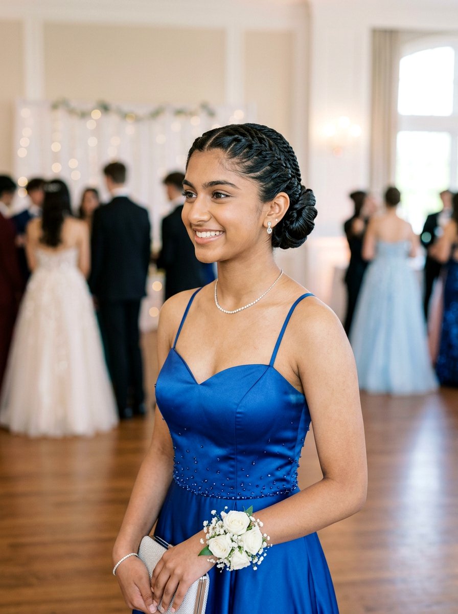 Twisted Front Sleek Bun - 20 teen girls prom hairstyle with sleek bun - 20 teen girls prom hairstyle with sleek bun