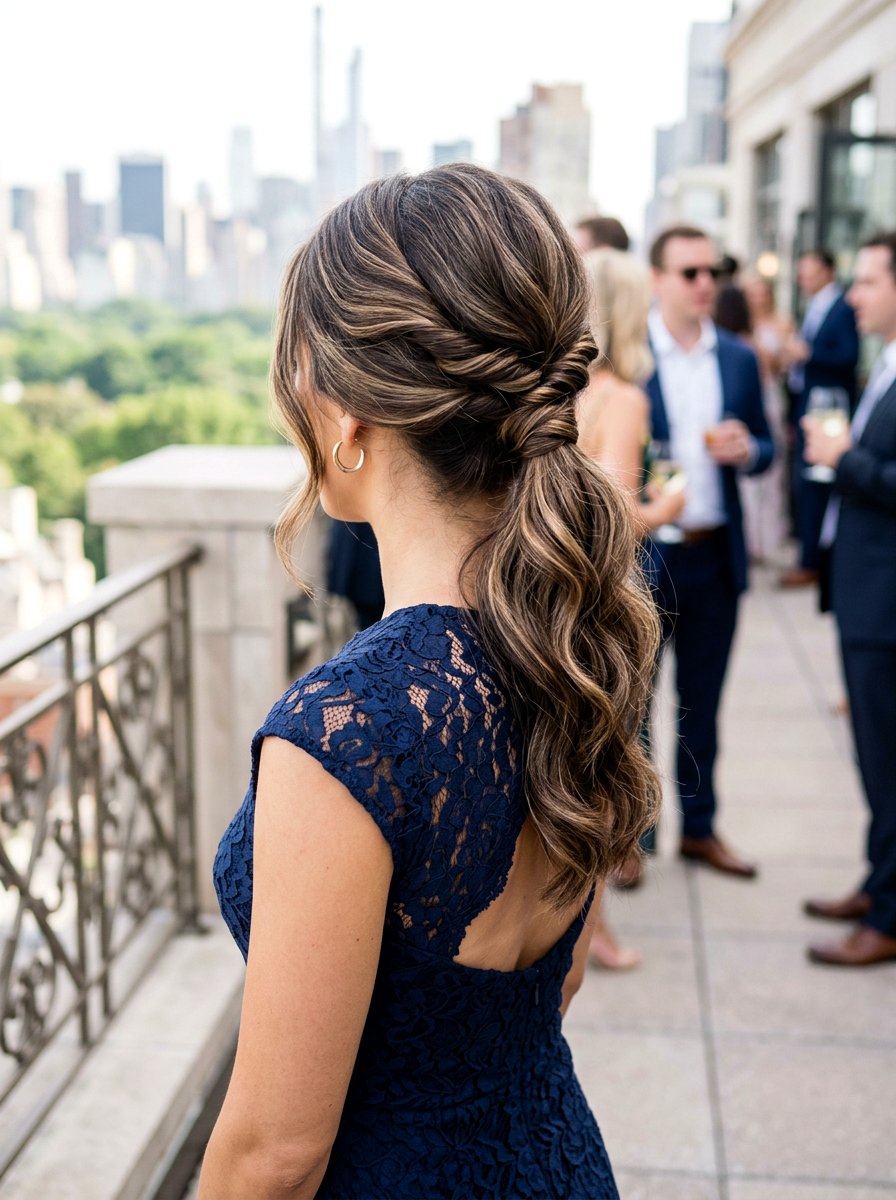 Twisted Half Ponytail - 20 date night hairstyle with half up twist - 20 date night hairstyle with half up twist