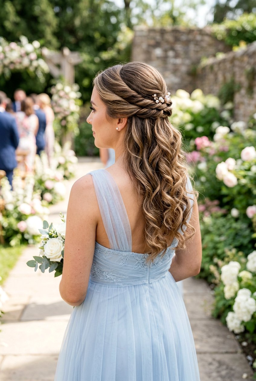 Twisted Half Up - 20 bridesmaid hairstyles for shoulder length hair - 20 bridesmaid hairstyles for shoulder length hair