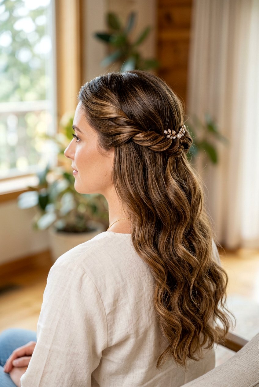 Twisted Half Up - 20 easy hairstyles for school - 20 easy hairstyles for school