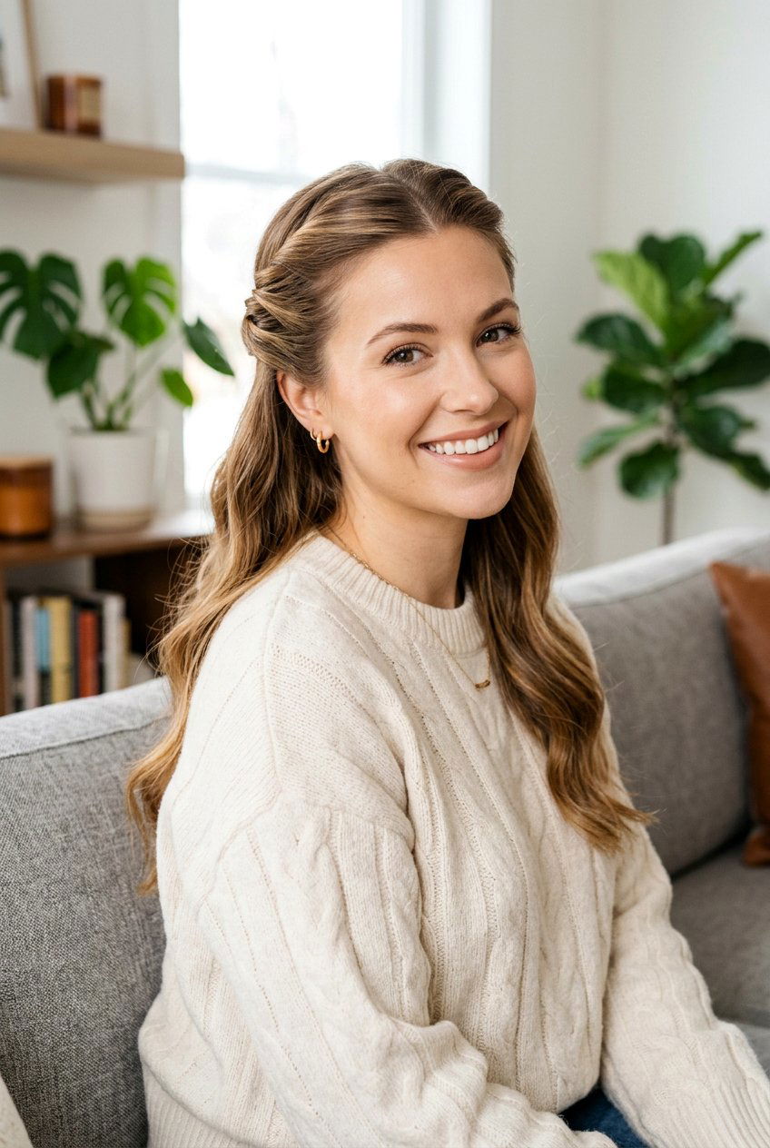 Twisted Half Up - 20 easy meeting hairstyle for women - 20 easy meeting hairstyle for women