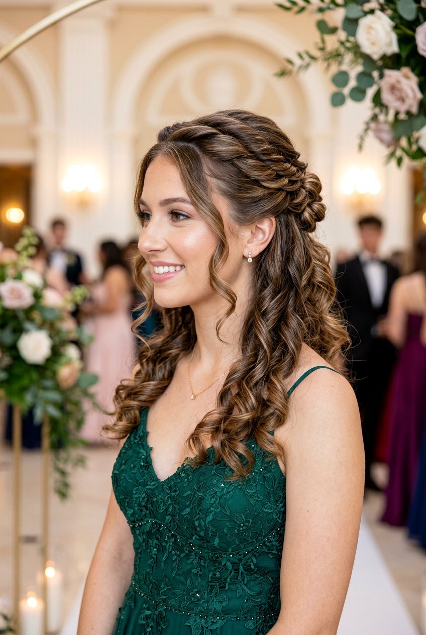 Twisted Half Up - 20 prom hairstyle for shoulder length fine hair - 20 prom hairstyle for shoulder length fine hair