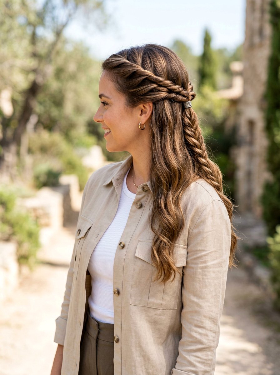 Twisted Half Up Braid - 20 vacation half up braid hairstyle - 20 vacation half up braid hairstyle