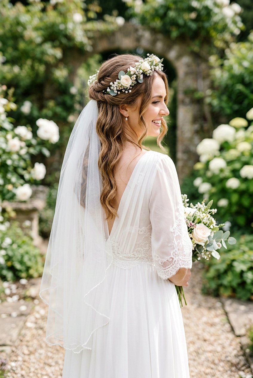 20 Bridal Hairstyle for Veil and Flowers: Romantic Looks