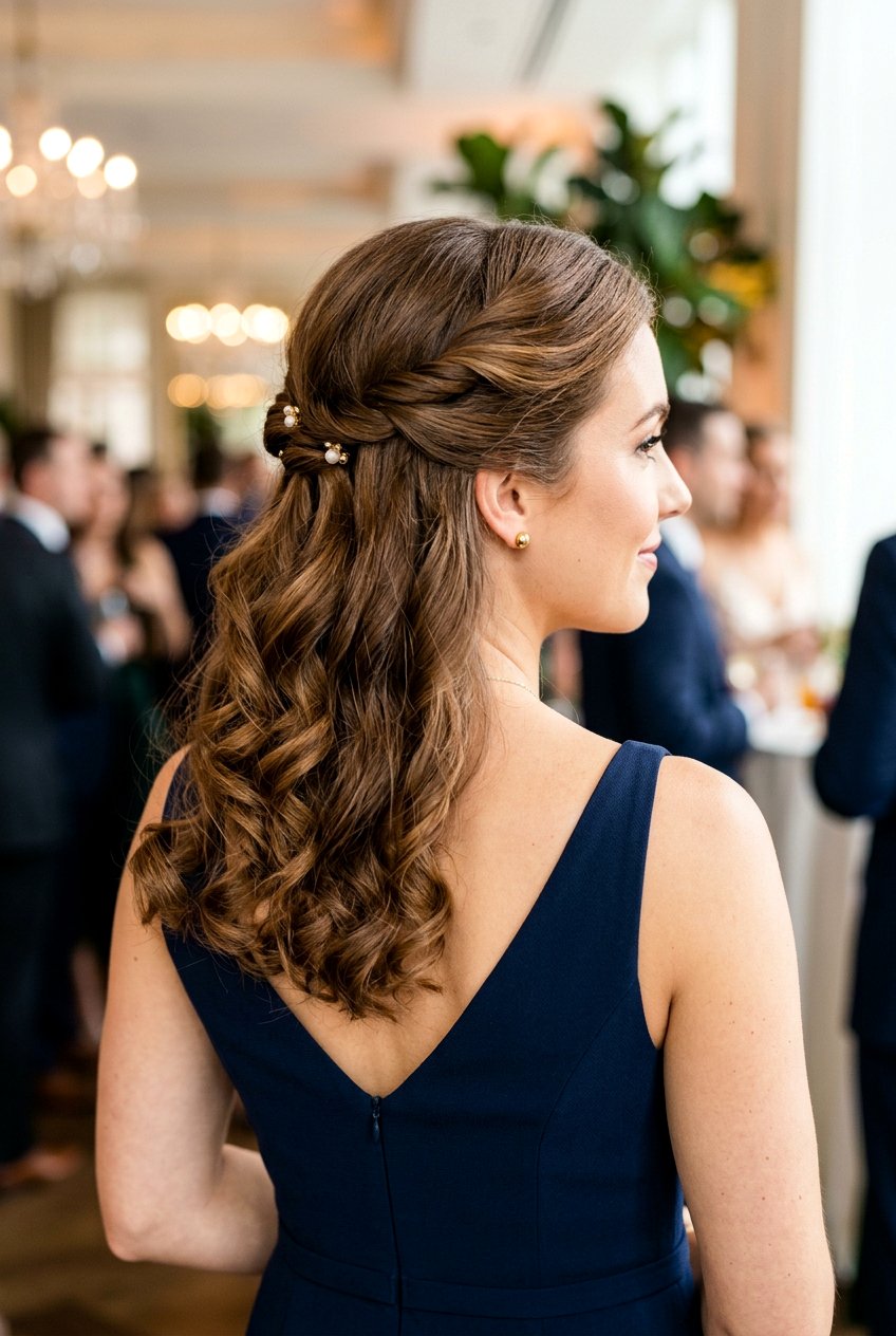 Twisted Half Up Cocktail Hairstyle - 20 cocktail party hairstyles - 20 cocktail party hairstyles