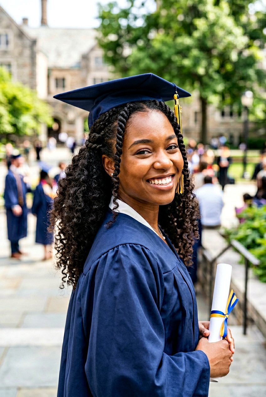 Twisted Half Up Curly Hair - 20 graduation hairstyles for curly hair - 20 graduation hairstyles for curly hair
