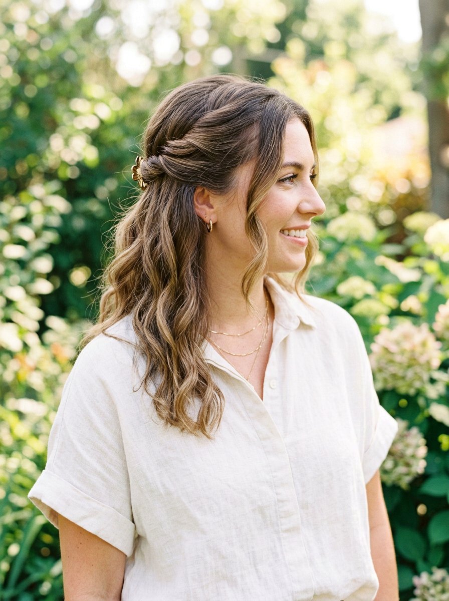 Twisted Half Up Hair - 20 cute hairstyle for brunch with friends - 20 cute hairstyle for brunch with friends