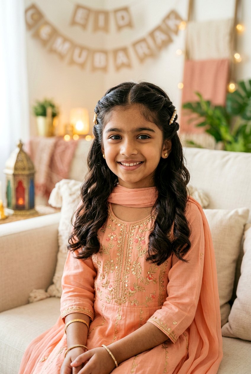 Twisted Half Up Hair For Eid - 20 eid hairstyles for girls - 20 eid hairstyles for girls