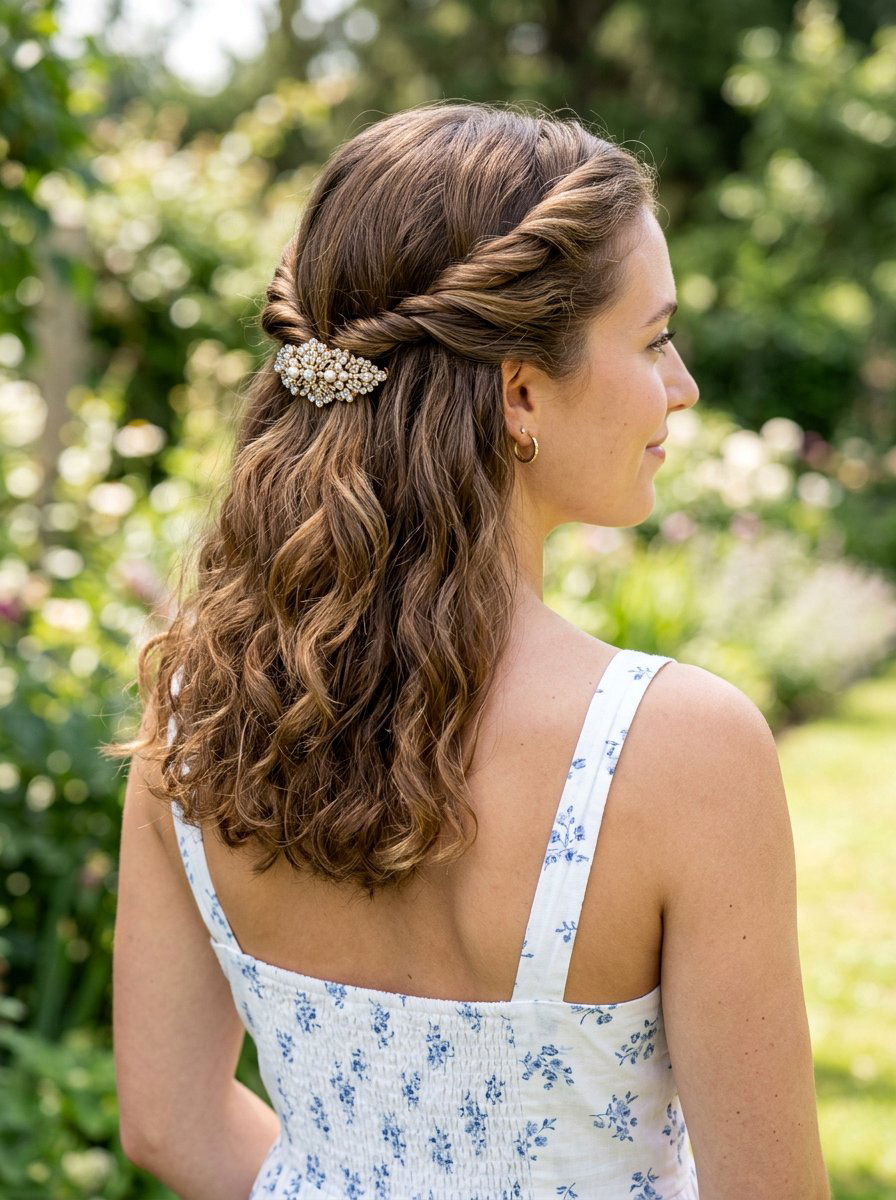 Twisted Half Up Hairstyle - 20 cute birthday hairstyle ideas - 20 cute birthday hairstyle ideas