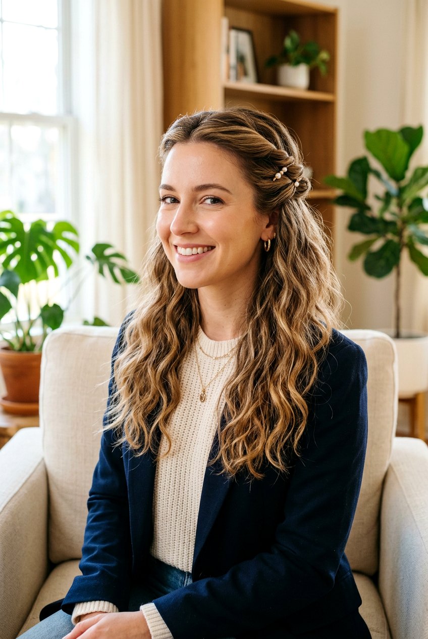 Twisted Half Up Hairstyle For Office - 20 internship hairstyles for women - 20 internship hairstyles for women