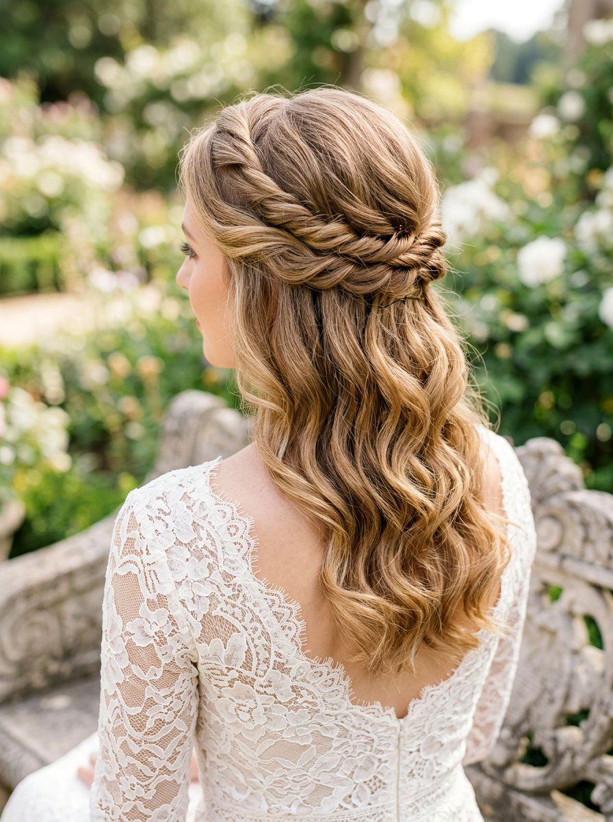 Twisted Half Up Halo - 20 glamorous prom hairstyle ideas - 20 glamorous prom hairstyle ideas